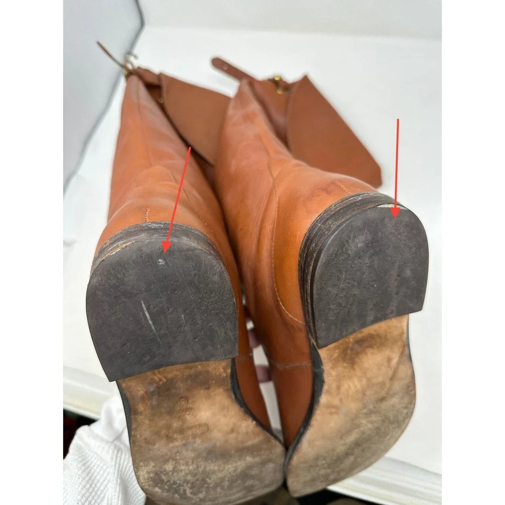 Coach Cheyenne Brown Soft Calf Leather Over the Knee Riding Boots 9.5